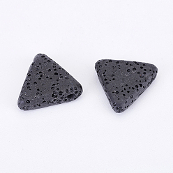 Mixed Color Natural Lava Rock Beads, Dyed, Triangle, Mixed Color, 16~17x17~17.5x5.5mm, Hole: 2mm