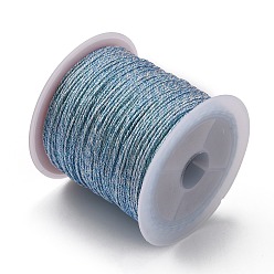 Светло-Синий 12 шнуры полиэфирные полиэфирные, круглые, голубой, 0.8 мм, около 27.34 ярдов (25 м) / рулон
