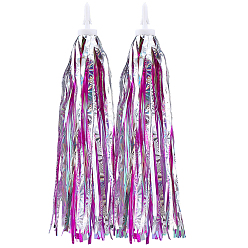 Violet Kids Plastic Tassel Ribbon, Children Scooter Handlebar Bicycle Grips Ribbon, Violet, 270~280x23.5mm