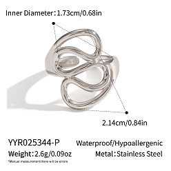 Нержавеющая Сталь Цвет Регулируемые 304 открытые манжеты из нержавеющей стали для женщин, цвет нержавеющей стали, 21.4 мм, размер США 7 (17.3 мм)