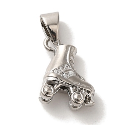 Платина Латунь с микропокрытием, без кадмия и без свинца, долговечный, кататься на коньках, платина, 13.5x12.5x5 мм, отверстие : 5x3.5 мм