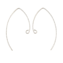 Серебро 925 Серьги-гвоздики маркизы из стерлингового серебра, серьги крючки выводы, серебряные, 32x18 мм, отверстие : 2 мм, штифты : 1 мм