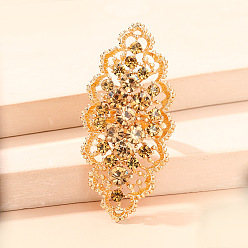 (932FM) Темно-синий аква-матовый с подкладкой Геометрические полые кольца из сплава со стразами, золотой свет, темно-золотистые