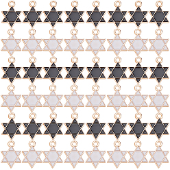 (52) Непрозрачная лаванда 80 шт 2 цвета сплава эмалевые подвески, для евреев, звезда Давида, золотой свет, разноцветные, 16.5x12x2 мм, отверстие : 1.6 мм, 40 шт / цвет