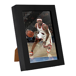 Black Wooden Card Storage Display Stand, with Plastic Hook, Rectangle, Black, 207x157x29.5mm