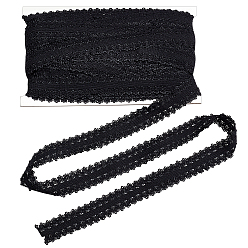 Black Polypropylene Fiber Lacework Elastic Cords, Webbing Garment Sewing Accessories, Black, 22mm, about 21.87 Yards(20m)/Card