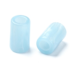 Светло-Синий Cmолы европейские шарики, крупные бусины столбцов дыра, голубой, 15x9x9 мм, отверстие : 5 мм