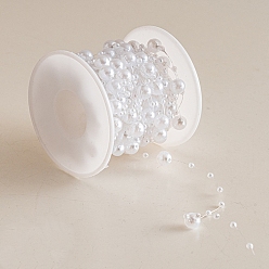 Прозрачный Рождественская пластиковая гирлянда из жемчуга и бисера для украшения елки своими руками, прозрачные, 8 мм, 10 м / рулон