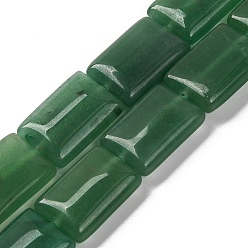 Зеленый Авантюрин Естественный зеленый авантюрин бисер нитей, прямоугольные, 18x13.5x5.5 мм, отверстие : 1.2 мм, около 22 шт / нитка, 15.75 дюйм (40 см)