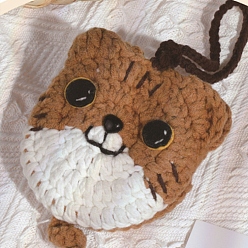 Сиена Набор для начинающих по вязанию кошек своими руками, включая пряжу, инструкция, Пластиковый маркер для запирания петель, глазки и крючки, иглы, стальная игла, цвет охры, 8x8 см