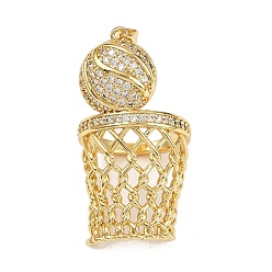 Другие Латунные микро проложить кубического циркония подвески, реальный 18 k позолоченный, без кадмия и без свинца, стойки покрытие, долговечный, с целью перехода в кольце, обруч, 50x26x27 мм, отверстие : 4x3 мм