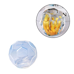 Белый Diy граненый шар дисплей силиконовые формы, формы для литья смолы, для уф-смолы, изготовление изделий из эпоксидной смолы, белые, 70.5x61.5 мм, отверстие : 26 мм