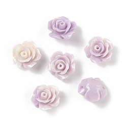 Лиловый Синтетические бусины, окрашенные в ракушки, цветок, два тона, сирень, 10x6.5 мм, отверстие : 1 мм