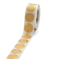 BurlyWood DIY Scrapbook, 1 Inch Thank You Stickers, Decorative Adhesive Tapes, Flat Round with Word Thank You, BurlyWood, 25mm, about 500pcs/roll