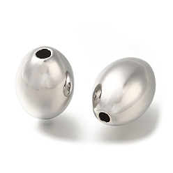 Платина Стойки обшивки латунные бусины, долговечный, без свинца и без кадмия, рис, платина, 14x10 мм, отверстие : 2.5 мм