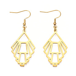 Золотой 201 из нержавеющей стали болтаться серьги, золотые, 61 мм , штифт: 0.6 мм