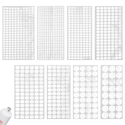 Серебро 1122шт. 8 стили круглых алюминиевых фольгированных наклеек для запечатывания, клейкая этикетка, для косметических наклеек-пломб, серебряные, 10~38x10~38x0.2 мм