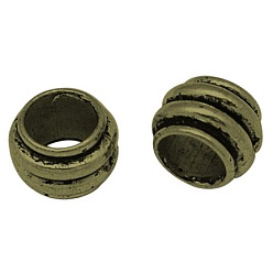 Antik Bronze Europäischen Silberperlen, Fass, Cadmiumfrei und Nickel frei und Bleifrei, Antik Bronze, 6x8x4 mm