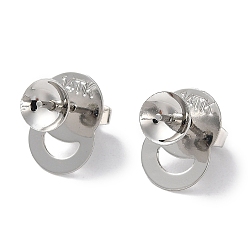 Платина Медные серьги-гвоздики, долговечный, без свинца и без кадмия, платина, лоток : 6 мм, 11.8x8 мм, отверстие : 1.8x4 мм, штифты : 12x0.9 мм