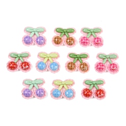 Вишня Непрозрачные кабошоны из смолы, имитация еды, разноцветные, вишня, 20x23x7 мм