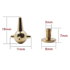 Golden Alloy Decorative Buttons, Meteor Hammer, Golden, 1.9x1.1cm