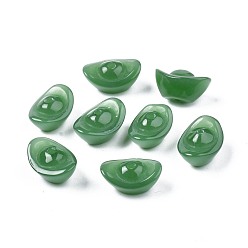Meergrün Nachahmung Jade Glasperlen, Barren, Meergrün, 7~8x15x10.5 mm, Bohrung: 1.4~1.6 mm