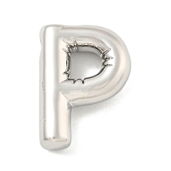 Letter P Стойки обшивки латунные подвески, долговечный, без свинца и без кадмия, буквенное очарование, Письмо P, 22x15x5 мм, отверстие : 3x1.5 мм