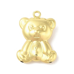 Медведь Стойки обшивки латунные подвески, без кадмия и без свинца, долговечный, медведь, 26x19x6 мм, отверстие : 2/1.2 мм