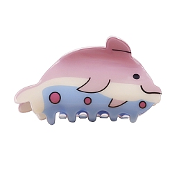 Бледно-Розовый Заколки для волос из пвх, аксессуары для волос для женщин и девочек, морские животные, розовый жемчуг, 92x47x40 мм