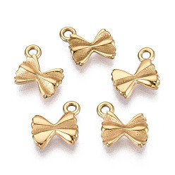 Золотой 304 прелести нержавеющей стали, бантом, золотые, 9.5x9x2 мм, отверстие : 1.4 мм