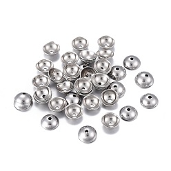 Нержавеющая Сталь Цвет Не тускнеет 201 колпачки из нержавеющей стали, полукруглый, цвет нержавеющей стали, 5x1.8 мм, отверстие : 0.8 мм