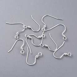 Серебро 304 нержавеющей стали серьги крюков, провод уха, серебряные, 17x18.5x2.5 мм, отверстие : 1.8 мм, 20 датчик, штифты : 0.8 мм