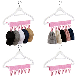 Pink Fabric Hanging Clothes Peg Organizer, Travel Laundry Clip Storage Strap with PP Plastic Clothespins, Pink, 16x34.5x0.15cm