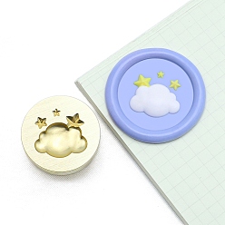 Cloud Круглые латунные головки штампа, золотые, облако, 25 мм