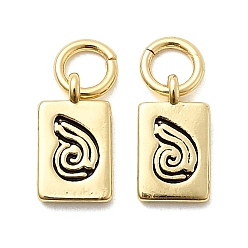 Черный Латунь эмаль прелести, прямоугольник в форме раковины, стойки покрытие, долговечный, без кадмия и без свинца, реальный 18 k позолоченный, с целью перехода в кольце, чёрные, 10.5x6x1.5 мм, отверстие : 3 мм