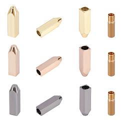 (52) Непрозрачная лаванда Пряжки с замком для капсул из цинкового сплава, комплекты diy кроссовки металлические шнурки замки аксессуары, колонка, разноцветные, 19x5x5 мм, отверстие : 4 мм, 4 шт / комплект, 3 цветов, 2 комплектов / цвет, 6sets / коробка