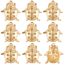 Настоящее золото 18K 10 шт. 304 подвески из нержавеющей стали со стразами, ионное покрытие (ip), коровка, реальный 18 k позолоченный, пригодный для стразов 1.5 мм, 20x19x5 мм, отверстие : 1.4~1.5 мм