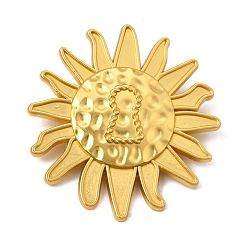 Golden Alloy Lapel Pin Brooches for Backpack Clothes, Sun, Golden, 54x51mm
