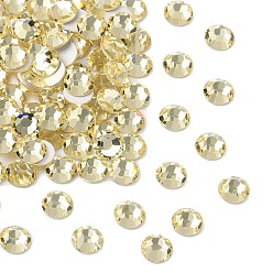 80100 Jonquil Preciosa® maxima crystal без горячей фиксации плоские камни, чешский хрусталь, срыв твердой мозговой оболочки, круглый(438 11 615 шатон-роза), 80100 нарцисс, ss 12 (3~3.2 мм)