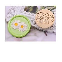 Цветок Круглая золотистая сургучная печать, латунная головка штампа, для приглашений, конверты, подарочная упаковка, цветок, 25 мм