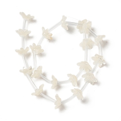 Creamy White Natural White Shell Bead Caps, 6-Petal, Flower, Creamy White, 10x9x3.5mm, Hole: 1mm