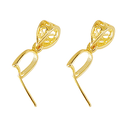 Настоящее золото 18K 2шт. 925 подвески из стерлингового серебра, реальный 18 k позолоченный, 9x5x1.5 мм, отверстие : 3.5x4.5 мм, штифты : 0.6 мм