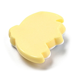 Jaune Cabochons en résine opaque, licorne, jaune, 25.5x23.5x8.5mm