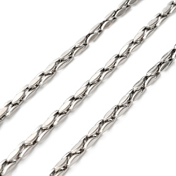 Нержавеющая Сталь Цвет 304 цепи из нержавеющей стали Бостон, несварные, цвет нержавеющей стали, 7x4x2 мм