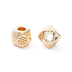 Золотой Шарик сплава покрытия стойки, долговечный, без кадмия и без свинца, многоугольник, золотые, 3.5x3.5x5x3.5 мм, отверстие : 1.4 мм