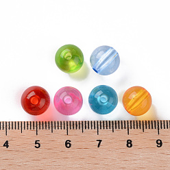 Mixed Color Transparent Acrylic Beads, Round, Mixed Color, 10x9mm, Hole: 2mm, about 940pcs/500g