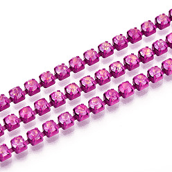 Фуксиновый Железо горный хрусталь чашка цепи, с катушкой, красно-фиолетовые, 2.8x3x2.5 мм, около 29.99 футов (9.14 м) / рулон