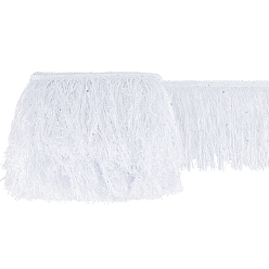 WhiteSmoke Paillette Tassel Polyester Ribbon Trim, Clothes Accessories, WhiteSmoke, 5-7/8 inch(150mm)