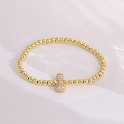 Letter I Женские браслеты из латуни с микропаве из прозрачных кубических цирконий, буквы, золотые, Буква "i", 6.69 дюйм (17 см)