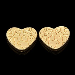 Golden Nickelfreie & bleifreie Herzperlen aus goldener Legierung, langlebig überzogen, 15x18x4 mm, Bohrung: 1 mm